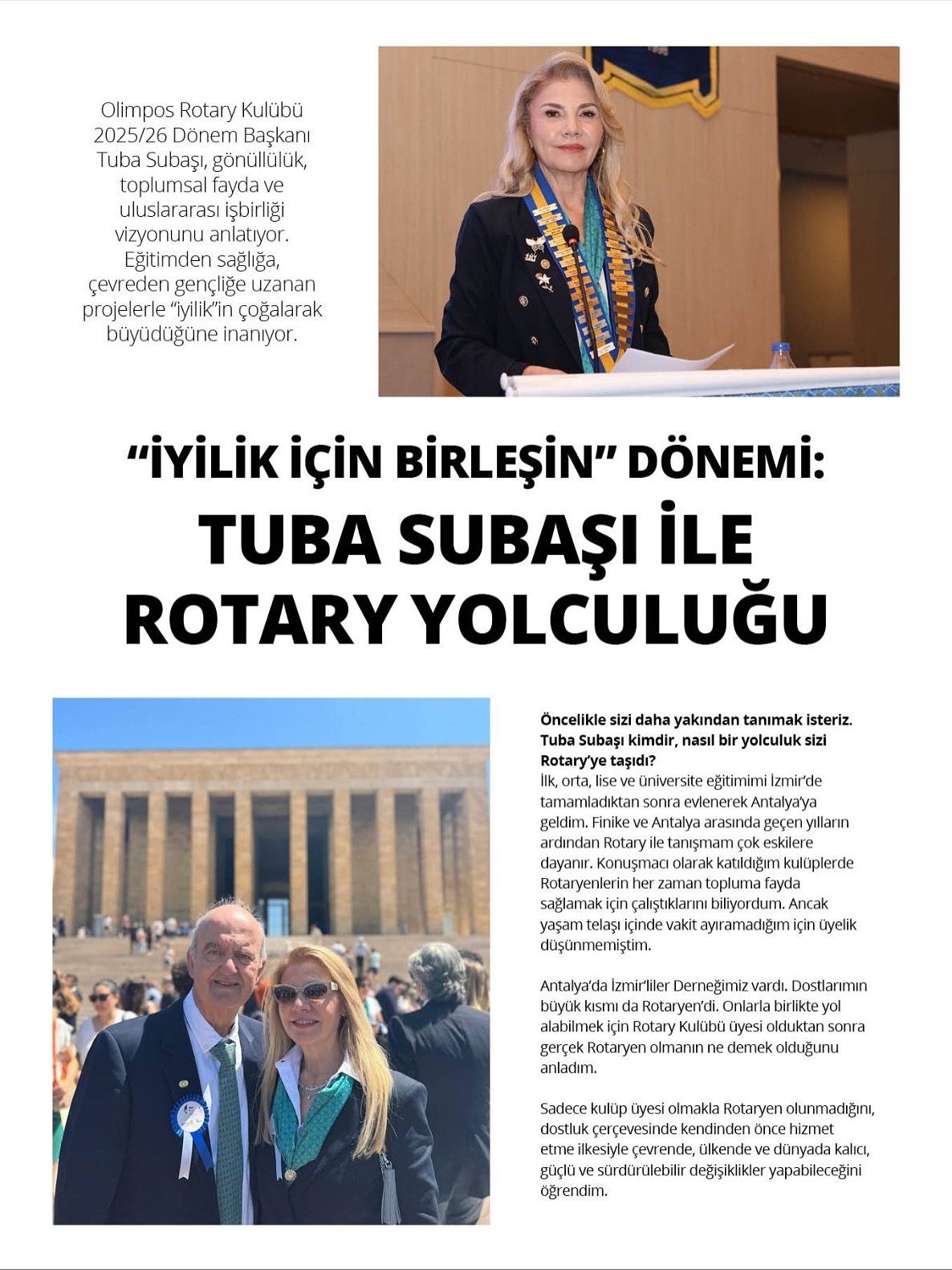 Tuba Kutlu Subaşı, Antalyaface Dergisi'nde