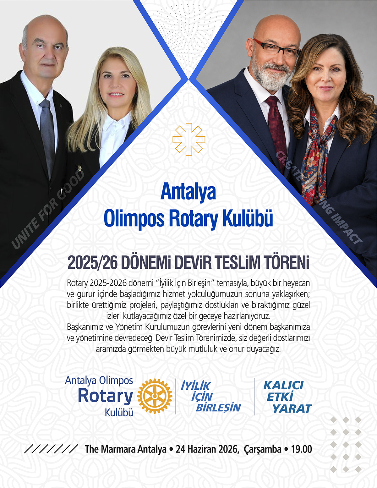 Olimpos Rotary Devir Teslim Töreni