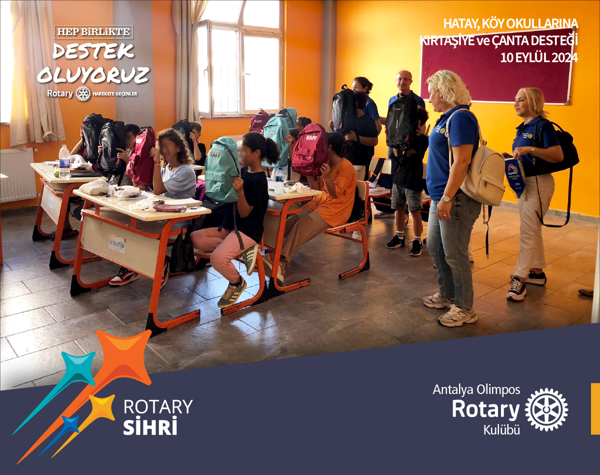 Hatay Köy Okulları Çanta ve Kırtasiye Desteği