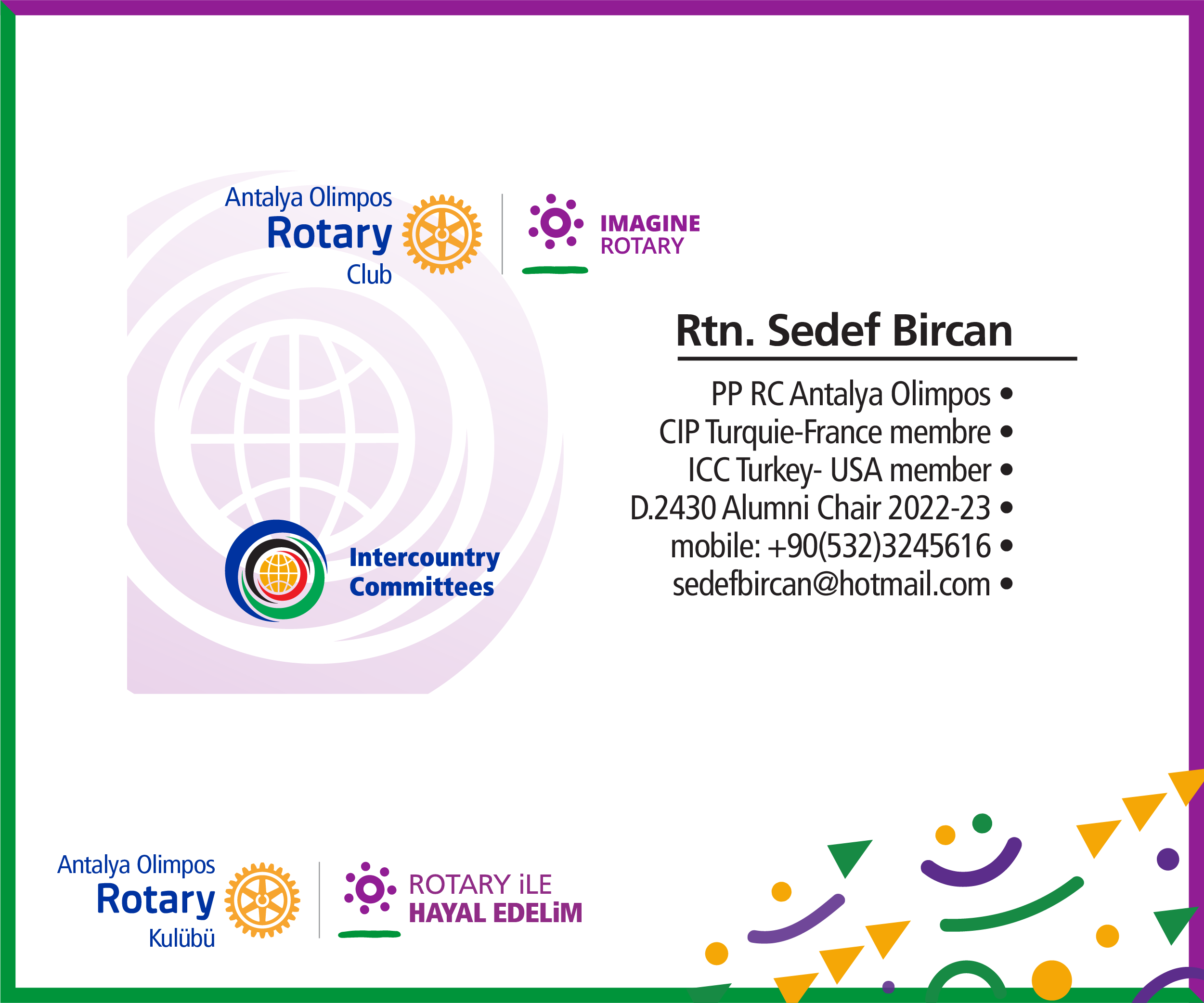 Sedef Bircan, Fransa Valenciennes Rotary Club Sunumu